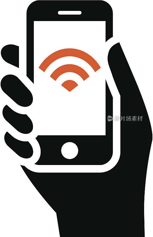 黑色手机wi - fi图标